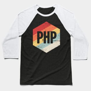 Retro PHP Programming Icon Baseball T-Shirt